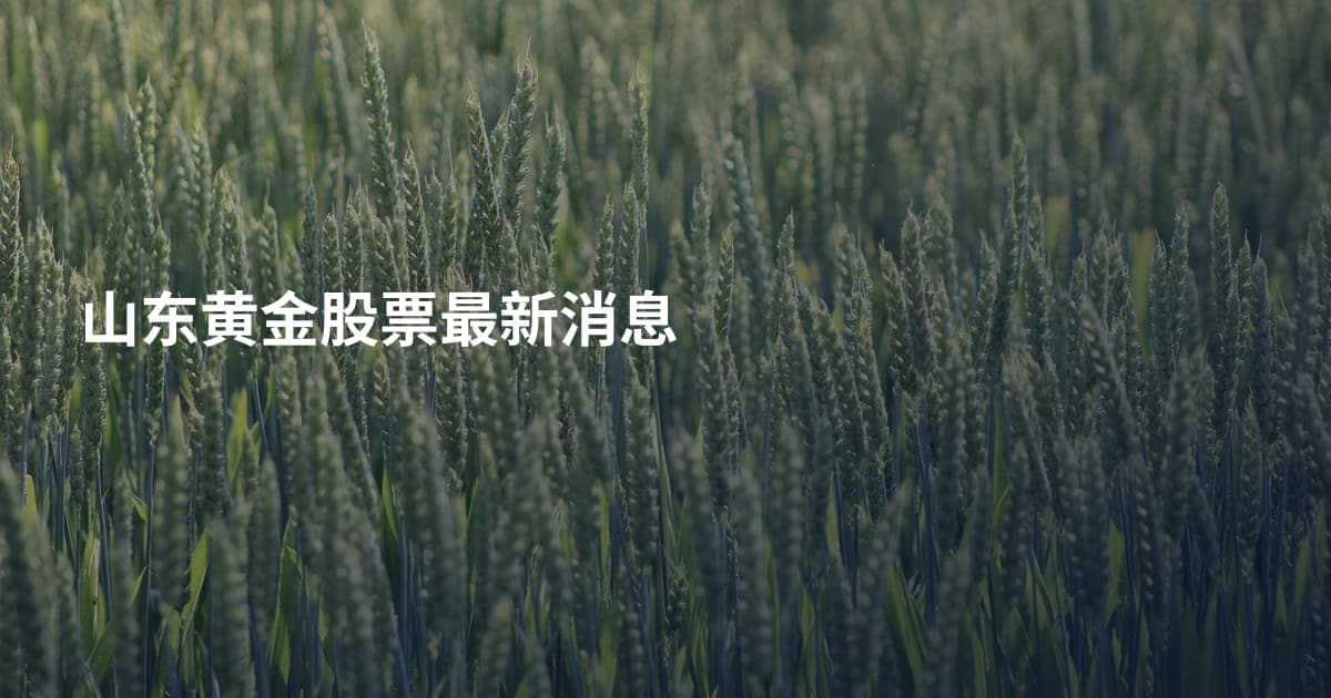 山东黄金股票最新消息