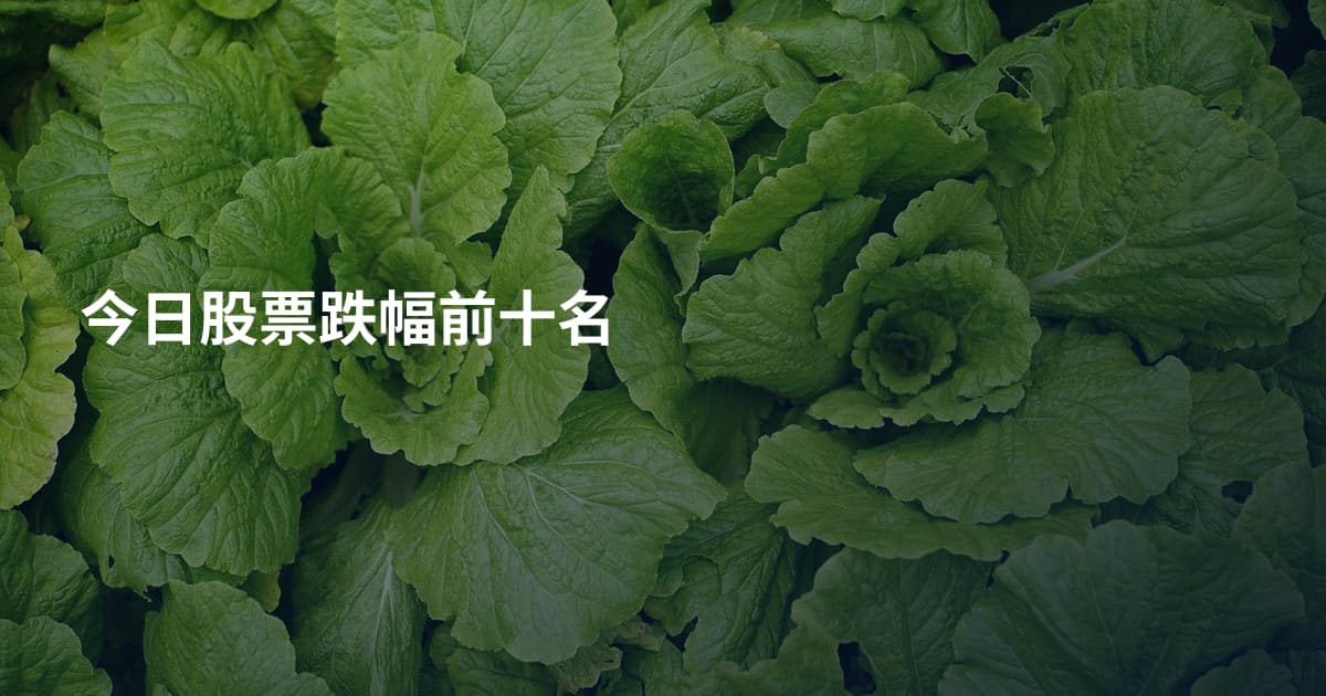 今日股票跌幅前十名
