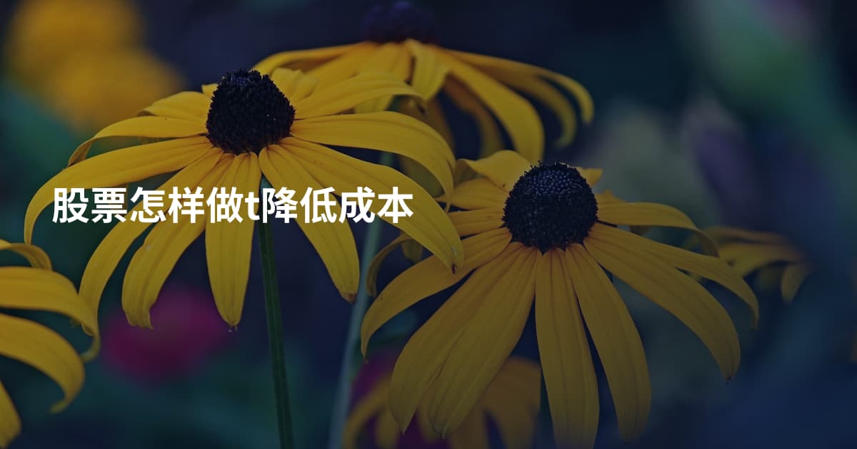 股票怎样做t降低成本