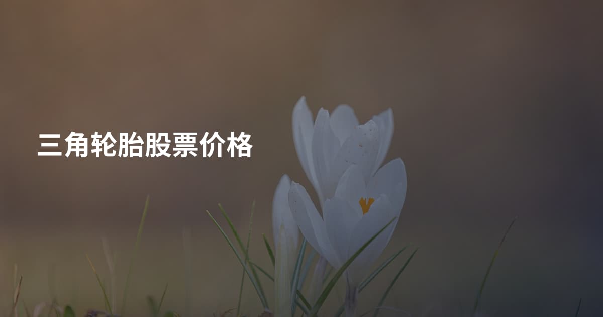 三角轮胎股票价格