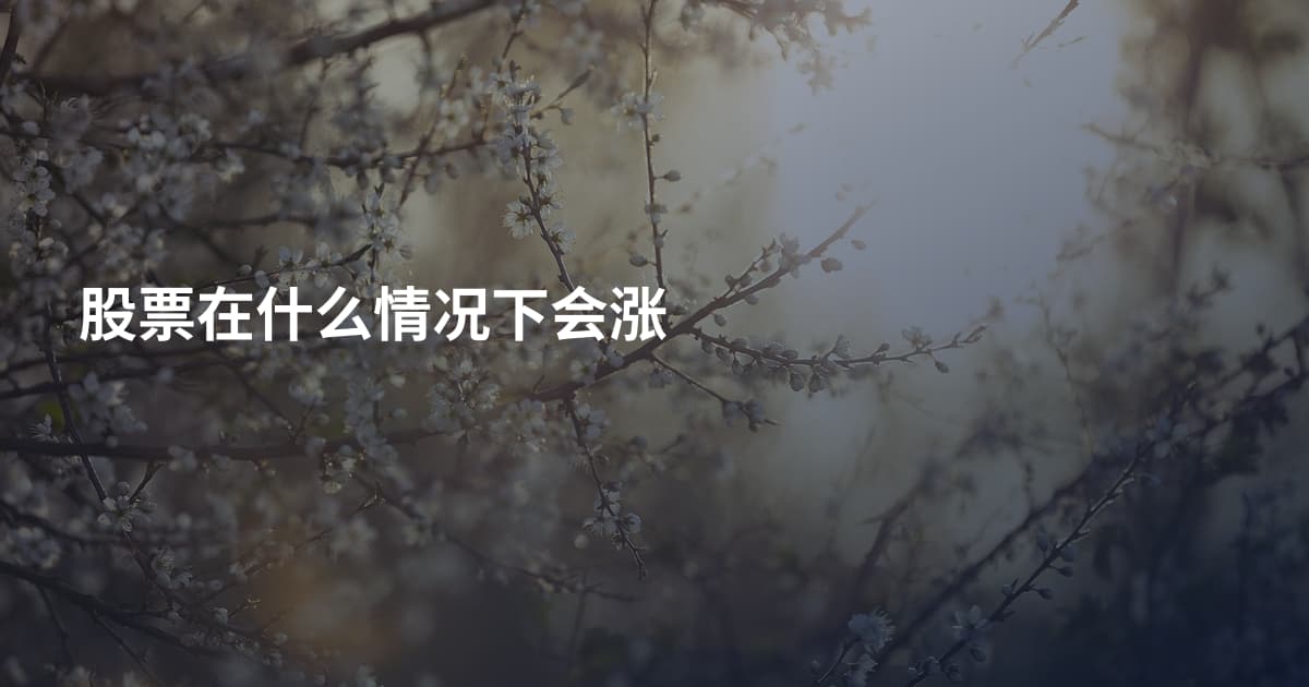股票在什么情况下会涨