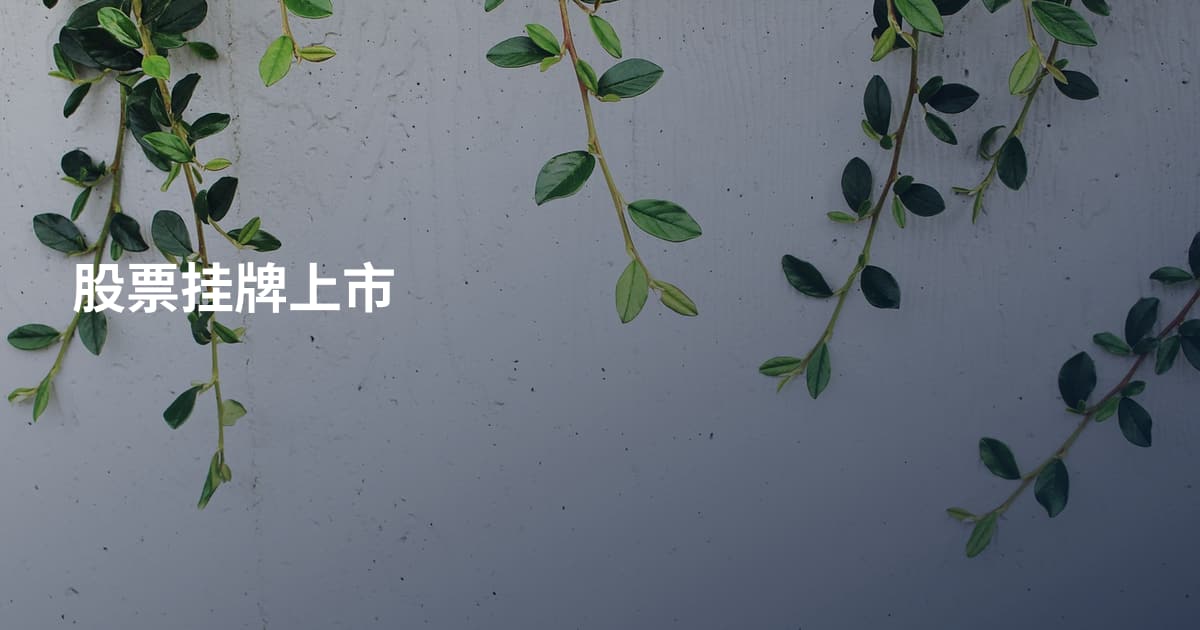股票挂牌上市