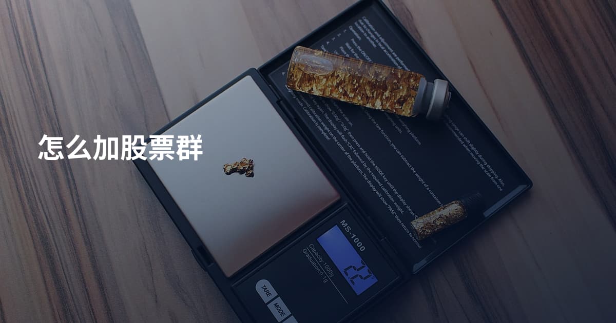 怎么加股票群