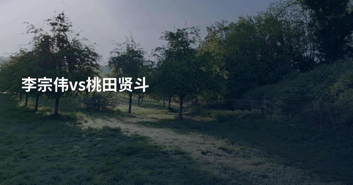 李宗伟vs桃田贤斗