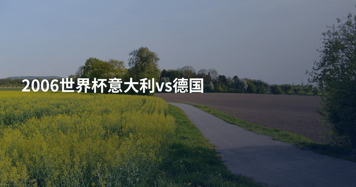 2006世界杯意大利vs德国