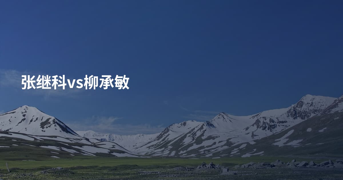 张继科vs柳承敏