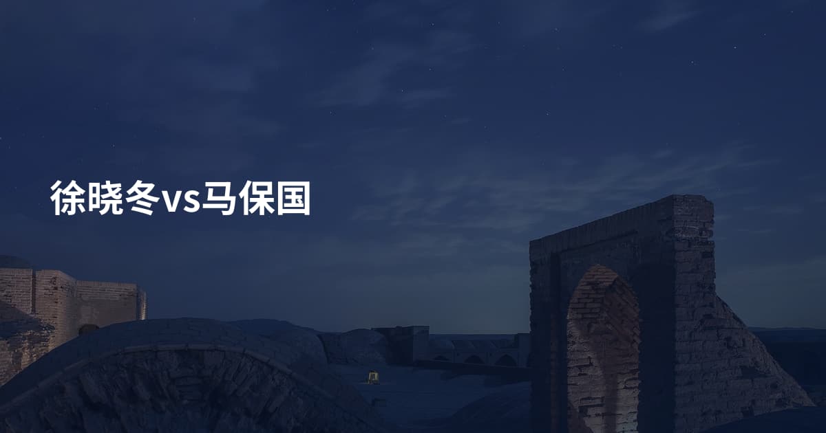 徐晓冬vs马保国