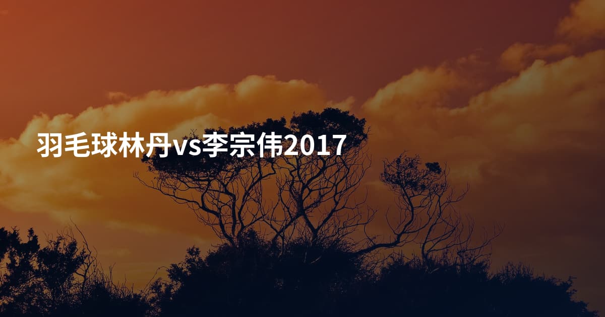 羽毛球林丹vs李宗伟2017