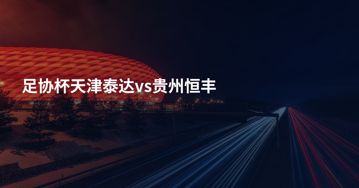 足协杯天津泰达vs贵州恒丰