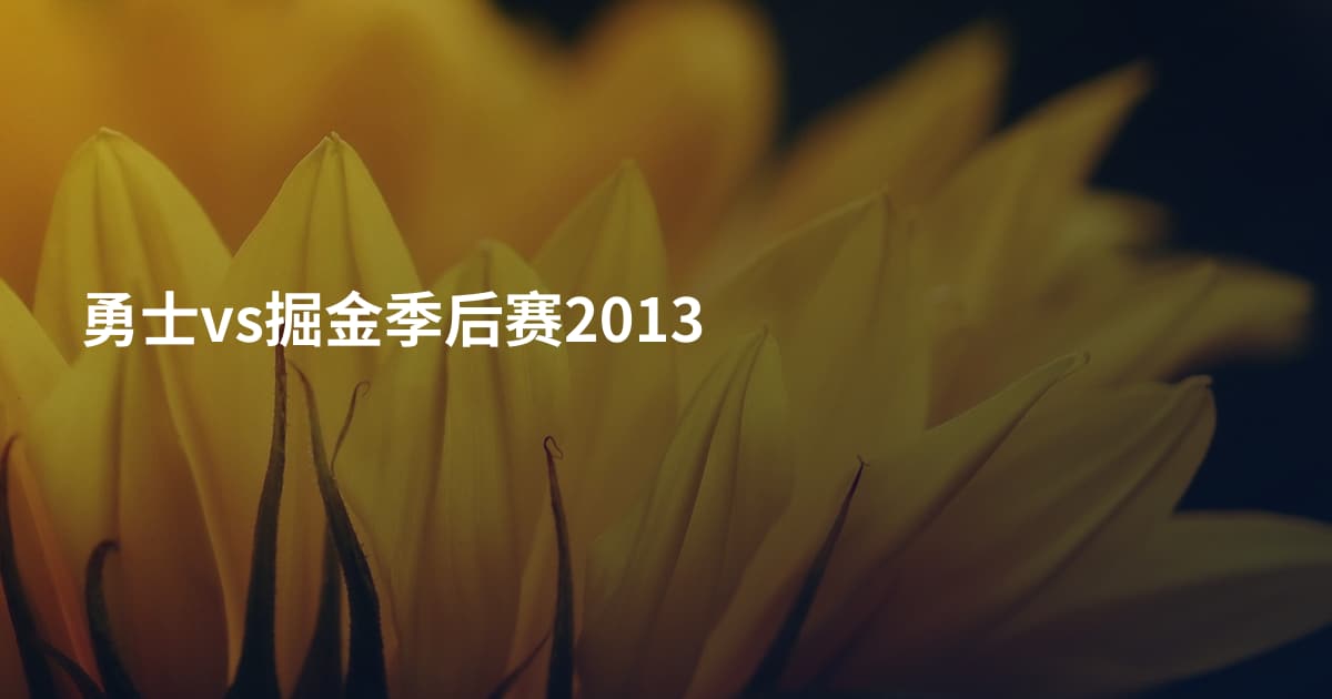 勇士vs掘金季后赛2013