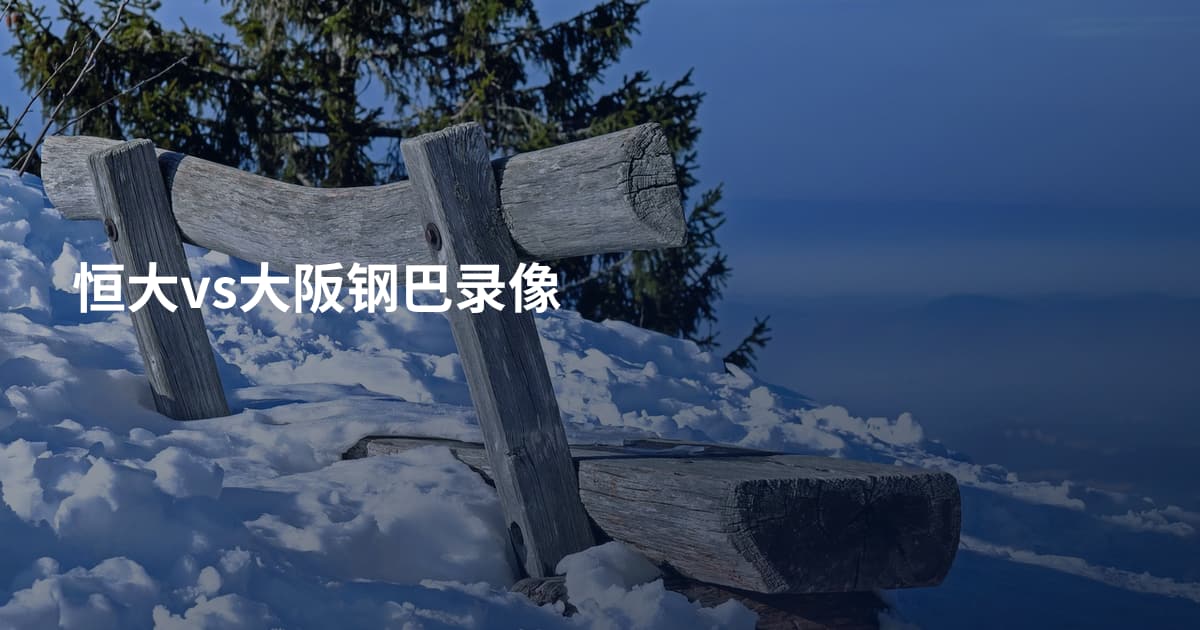 恒大vs大阪钢巴录像