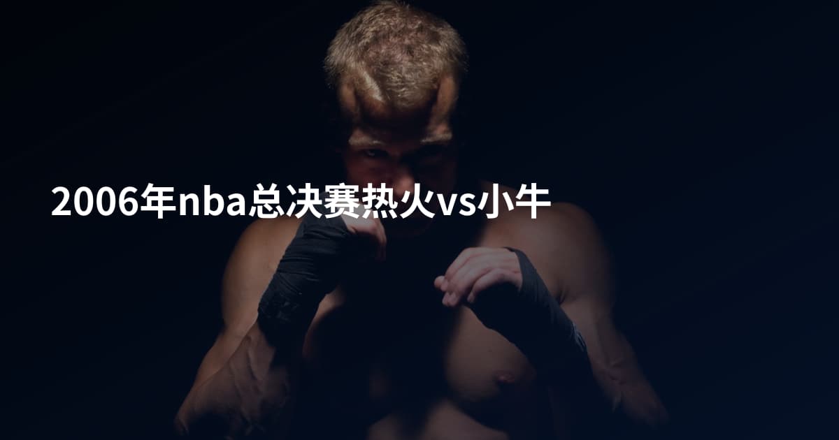 2006年nba总决赛热火vs小牛