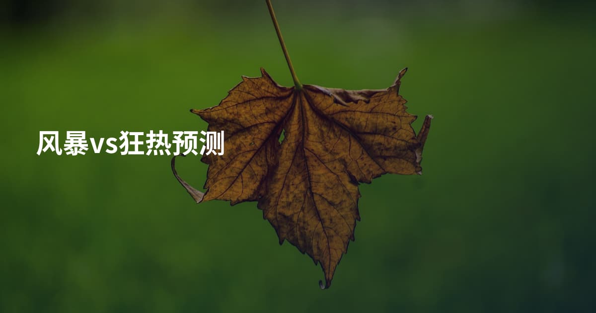 风暴vs狂热预测