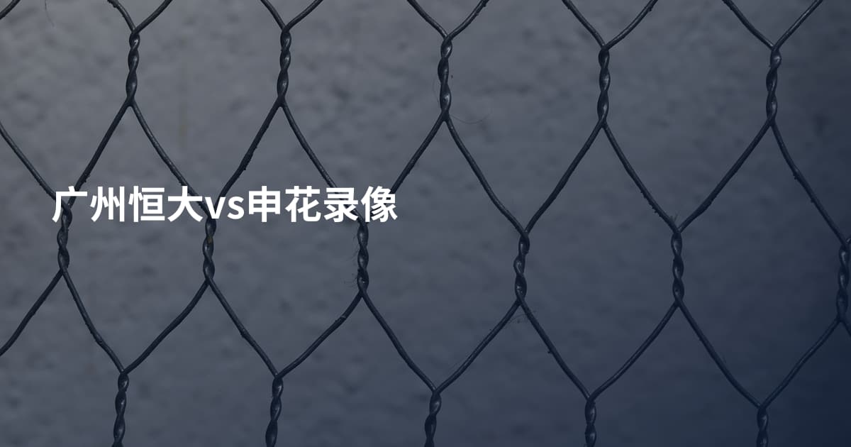 广州恒大vs申花录像