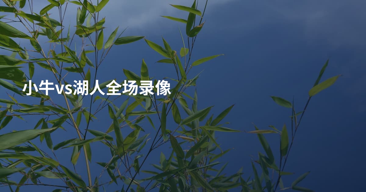 小牛vs湖人全场录像