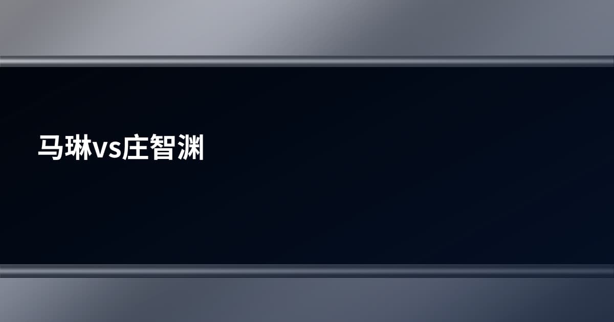 马琳vs庄智渊