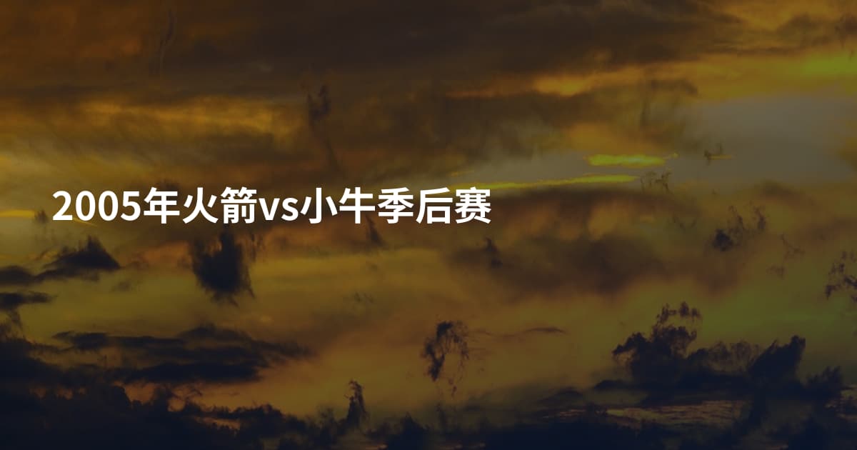 2005年火箭vs小牛季后赛