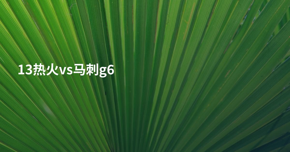 13热火vs马刺g6