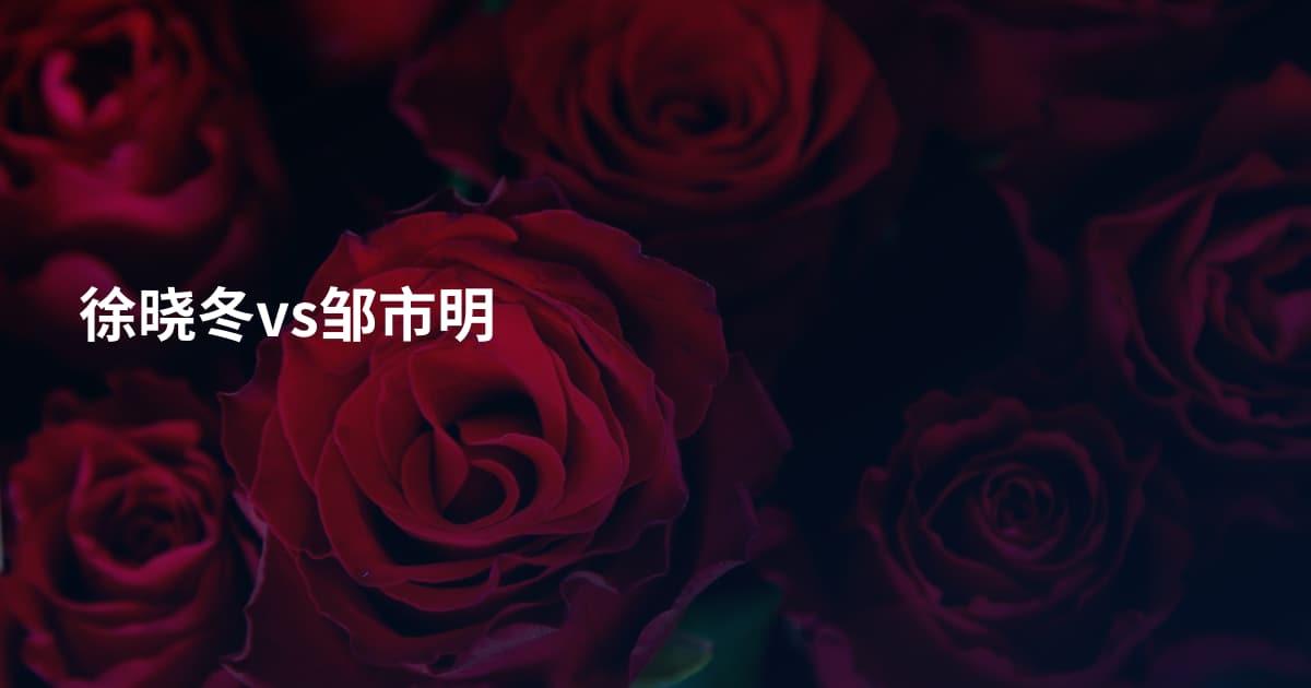 徐晓冬vs邹市明