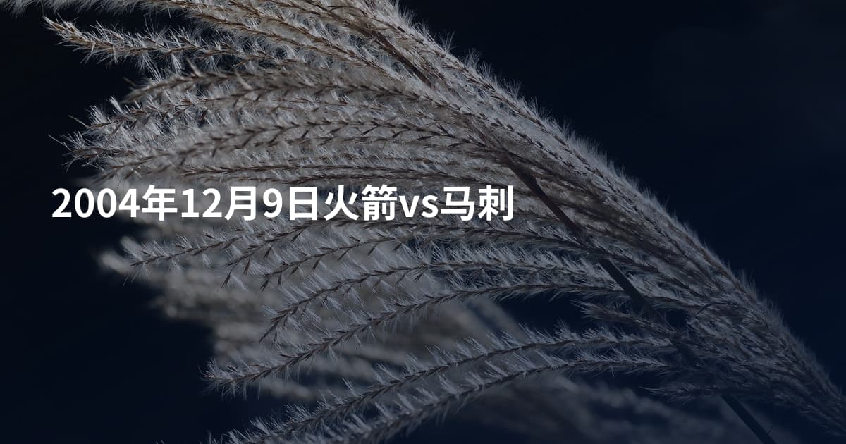 2004年12月9日火箭vs马刺