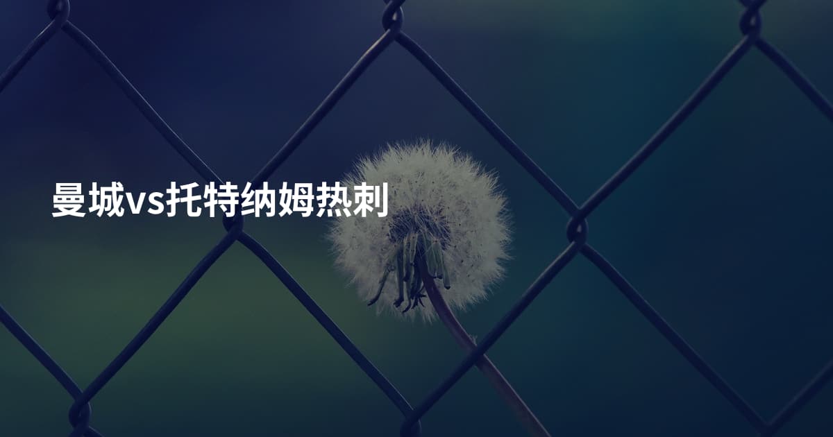 曼城vs托特纳姆热刺