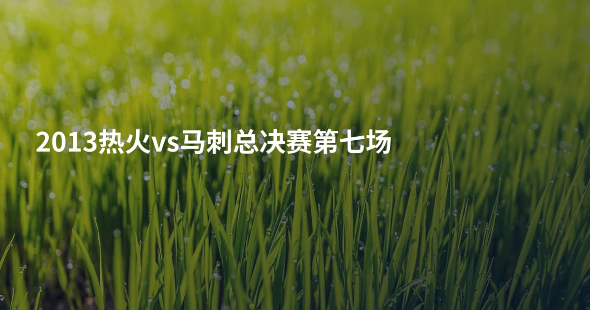 2013热火vs马刺总决赛第七场
