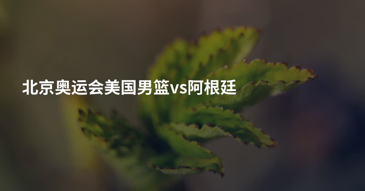 北京奥运会美国男篮vs阿根廷