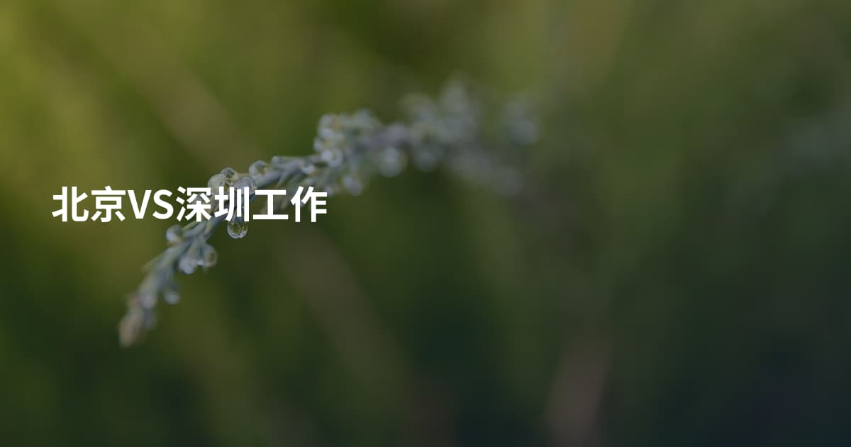 北京VS深圳工作