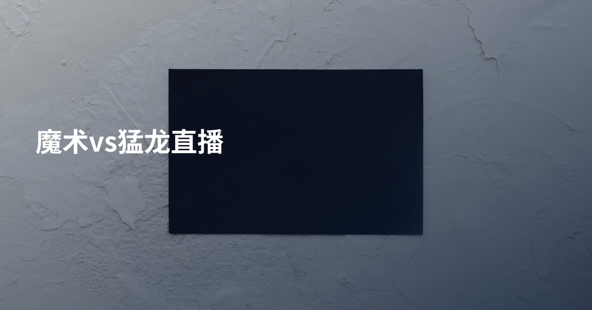 魔术vs猛龙直播