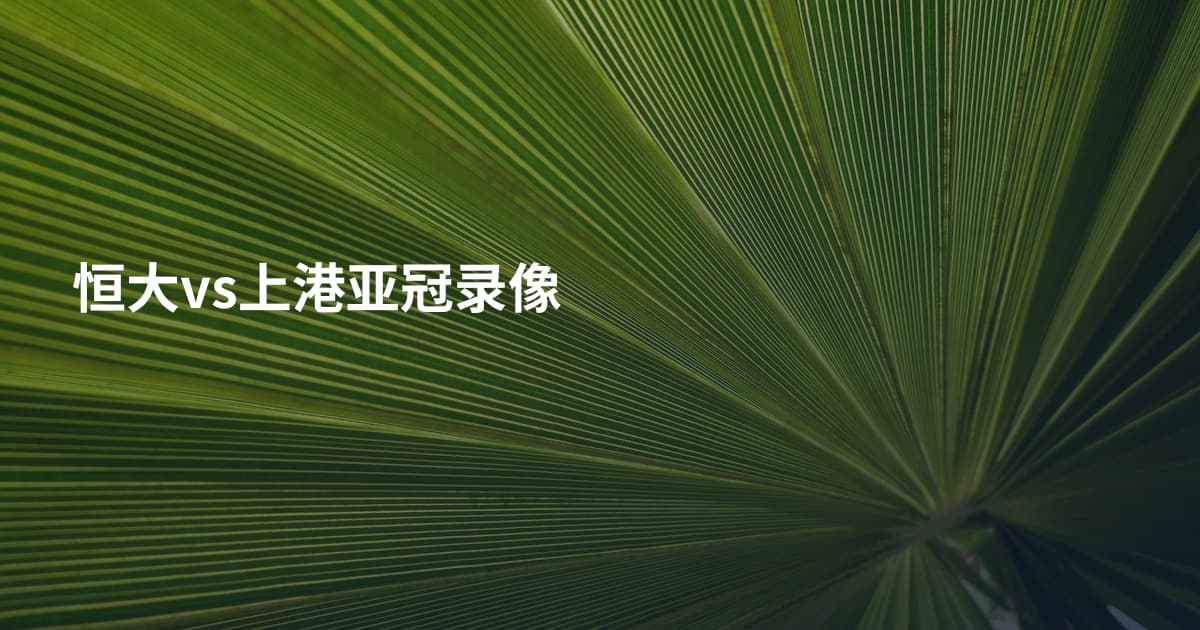 恒大vs上港亚冠录像