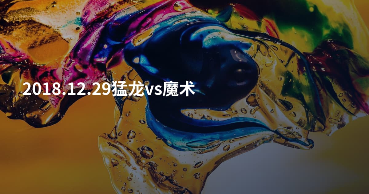 2018.12.29猛龙vs魔术