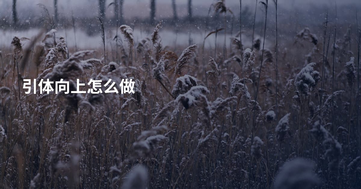 引体向上怎么做