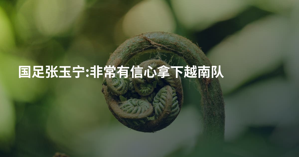 国足张玉宁:非常有信心拿下越南队