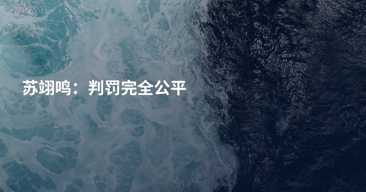 苏翊鸣：判罚完全公平