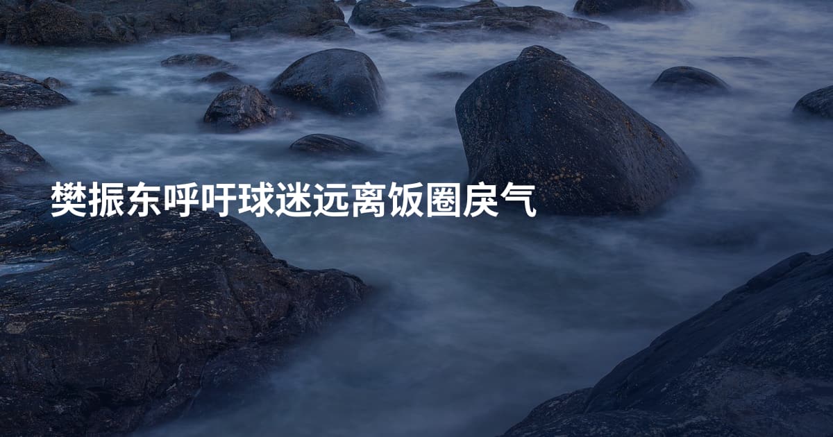 樊振东呼吁球迷远离饭圈戾气