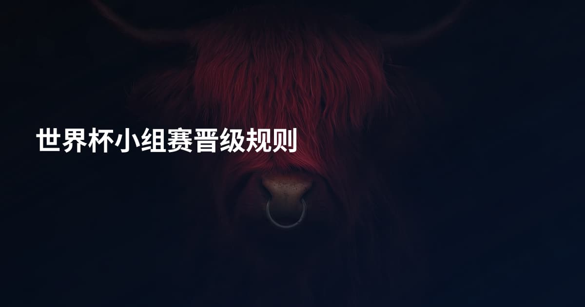 世界杯小组赛晋级规则