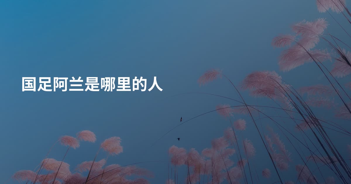 国足阿兰是哪里的人