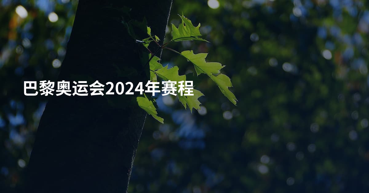 巴黎奥运会2024年赛程