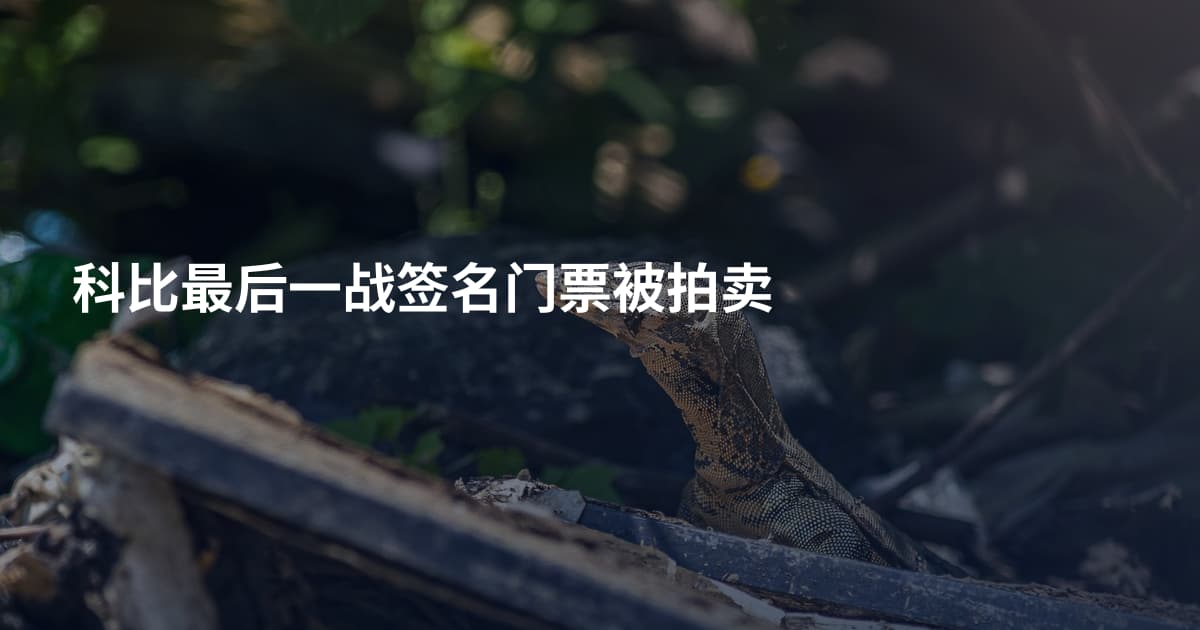 科比最后一战签名门票被拍卖